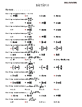 Trắc nghiệm môn Toán 10 - Bài 10